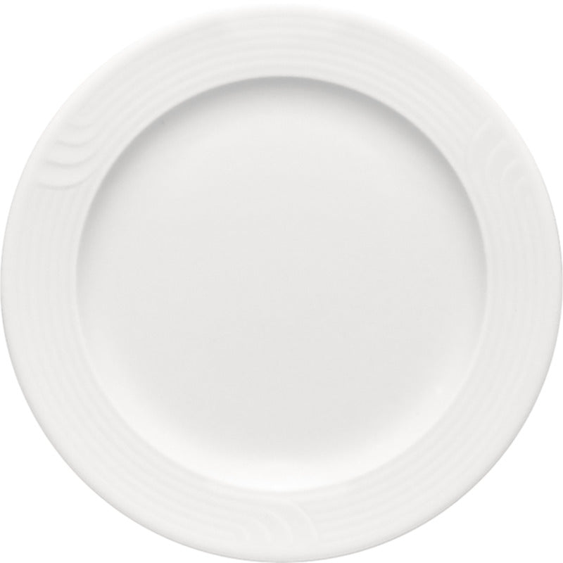White Flat Plate with Rim 9.5