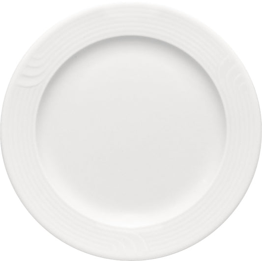 White Flat Plate with Rim 10.1" dia. x 0.9" Carat by Bauscher