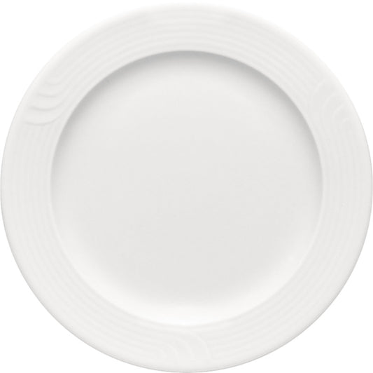 White Flat Plate with Rim 10.6" dia. x 1.1" Carat by Bauscher