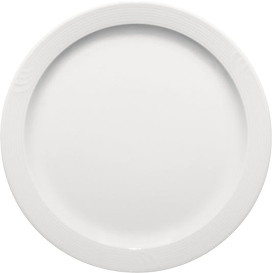 White Flat Plate With Narrow Rim 10.1" dia. x 1" Carat by Bauscher