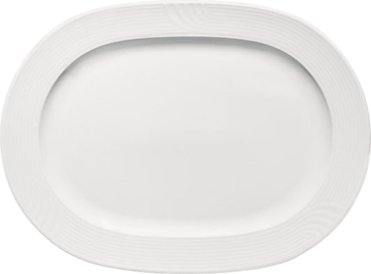 White Oval Platter with Rim 12.6" dia. x 1" Carat by Bauscher