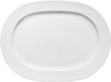 White Oval Platter with Rim 12.6