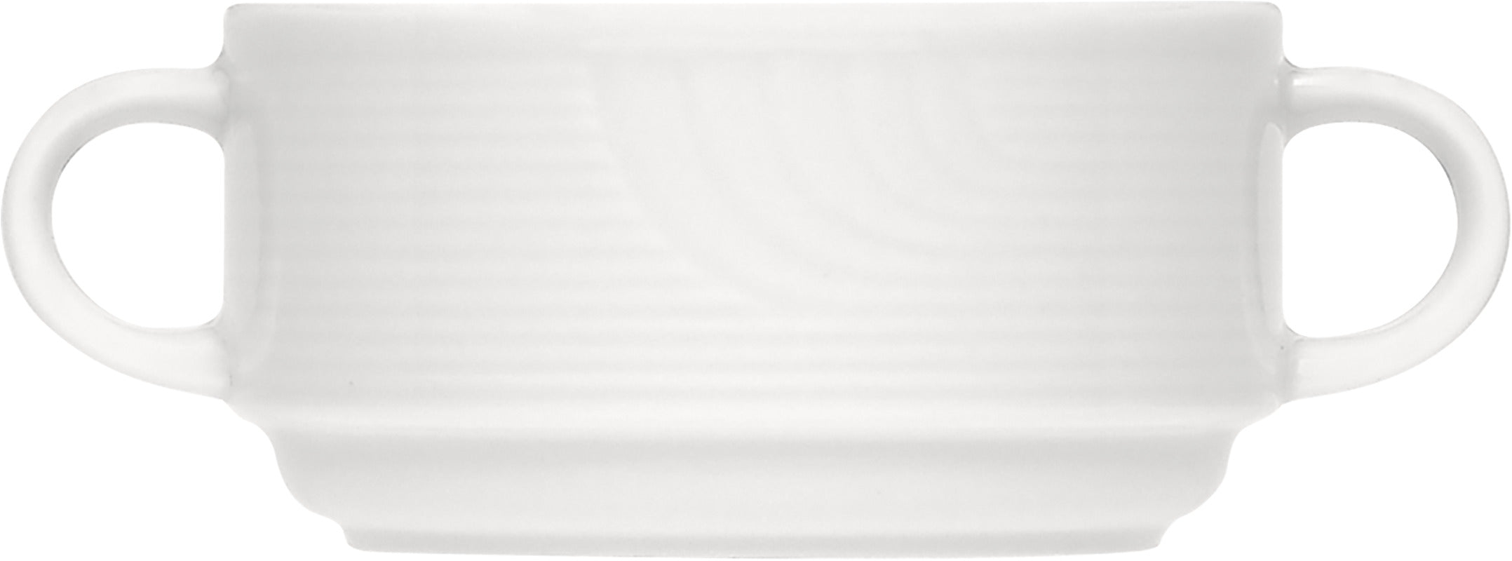 White Cream Soup Cup with Handles, Stackable 4