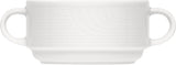 White Cream Soup Cup with Handles, Stackable 4