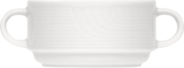 White Cream Soup Cup with Handles, Stackable 4" dia. x 2.1" 9.8 oz Carat by Bauscher