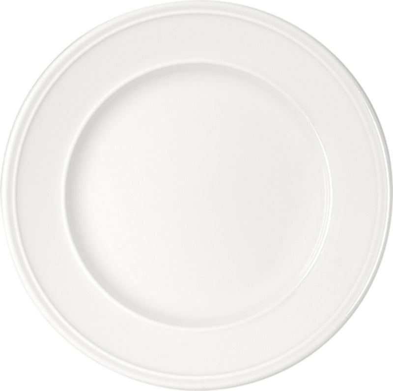 White Flat Plate with Steep Rim 6.3