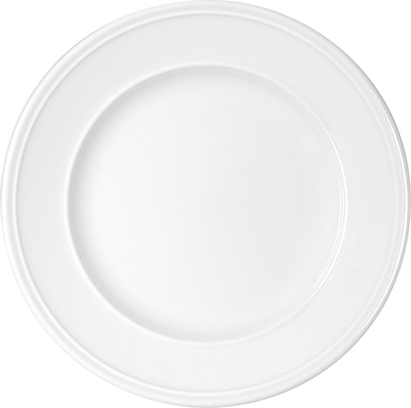 White Flat Plate with Steep Rim 11.3
