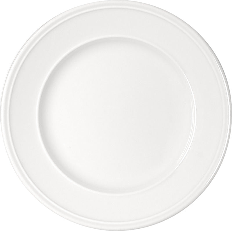 White Flat Plate with Steep Rim 12.2