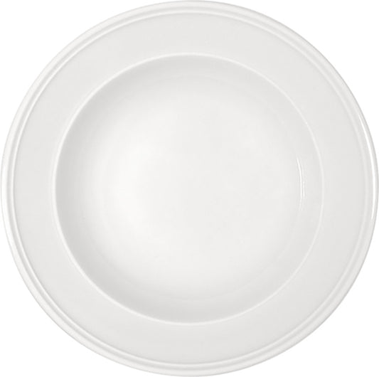 White Deep Plate with Steep Rim 9.8" dia. x 1.9" 11.5 oz Come4Table by Bauscher