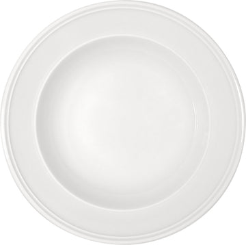 White Deep Plate with Steep Rim 9.8" dia. x 1.9" 11.5 oz Come4Table by Bauscher