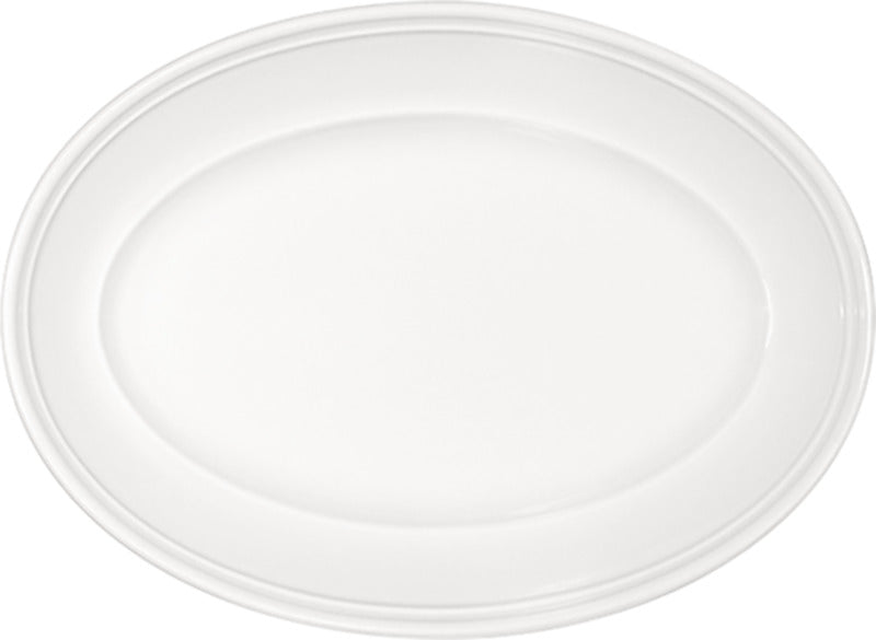 White Oval Platter with Steep Rim 8