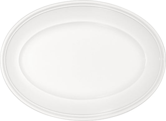 White Oval Platter with Steep Rim 12.6" x 9.2" x 1.7" Come4Table by Bauscher