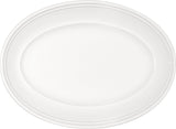 White Oval Platter with Steep Rim 12.6