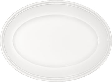 White Oval Platter with Steep Rim 12.6" x 9.2" x 1.7" Come4Table by Bauscher