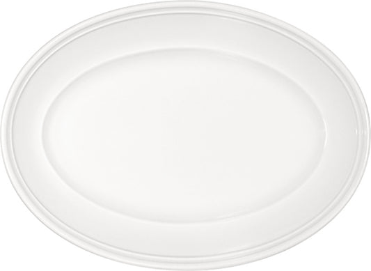 White Oval Platter with Steep Rim 14" x 10.2" x 1.9" Come4Table by Bauscher
