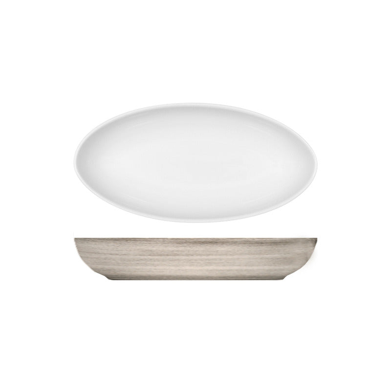 Ceramica Grey Oval Dish 9.1