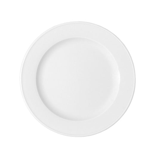White Flat Plate with Rim 6.3" dia. x 0.6" Bonn by Bauscher