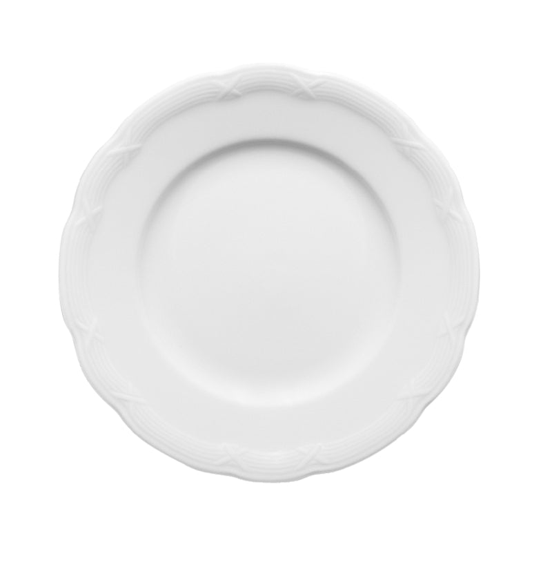 White Flat Plate with Rim 6.6
