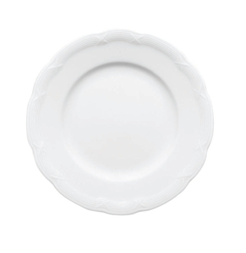 White Flat Plate with Rim 9.6