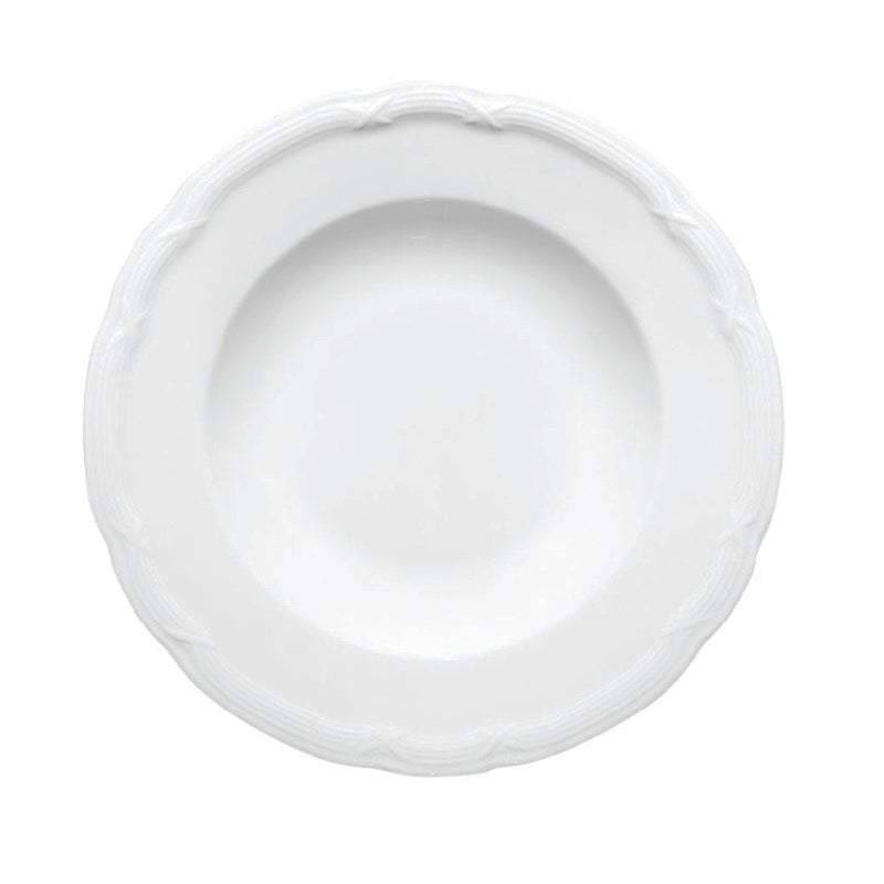 White Half Deep Plate with Rim 8