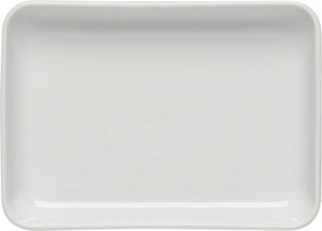 White Airflow & PN Rectangular Platter 6.5" x 4.7" x 1" 8.5 oz Airflow & PN by Bauscher