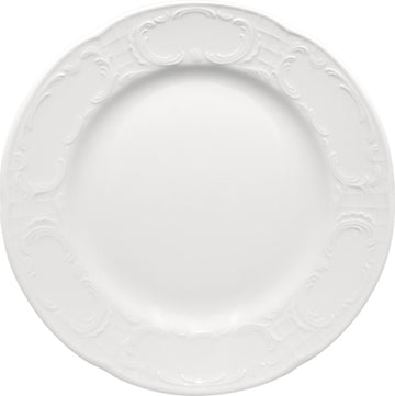 White Flat Plate With Steep Rim 7.7" dia. x 0.9" Mozart by Bauscher