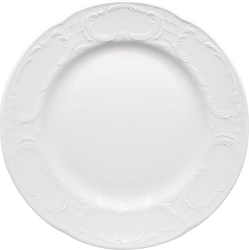 White Flat Plate With Steep Rim 10.7" dia. x 1.1" Mozart by Bauscher