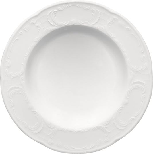 White Half Deep Rim Plate 8.1" dia. x 1.3" 8.8 oz Mozart by Bauscher