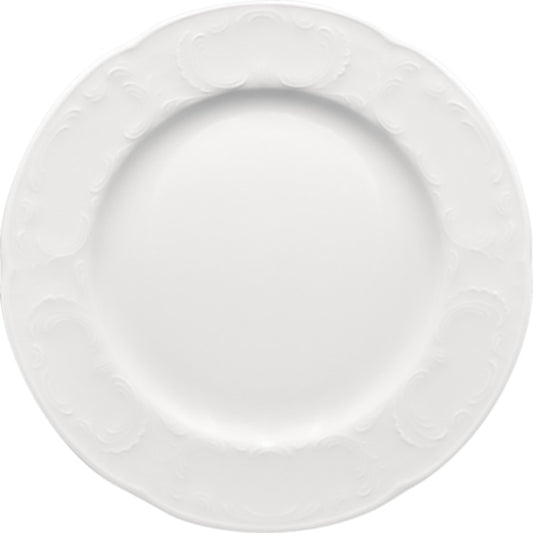 White Flat Plate With Rim 6.6" dia. x 0.6" Mozart by Bauscher