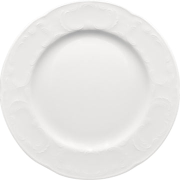 White Flat Plate With Rim 6.6" dia. x 0.6" Mozart by Bauscher