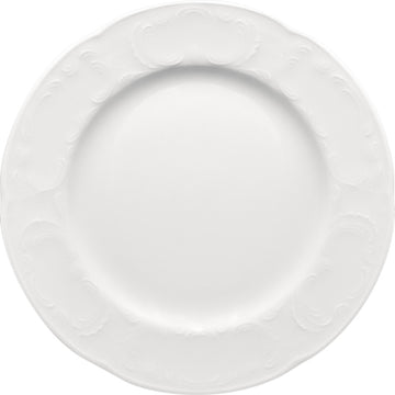 White Flat Plate With Rim 8" dia. x 0.8" Mozart by Bauscher