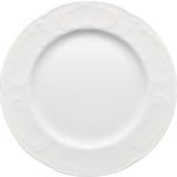 White Flat Plate With Rim 9.6