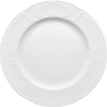 White Flat Plate With Rim 10.9" dia. x 0.9" Mozart by Bauscher