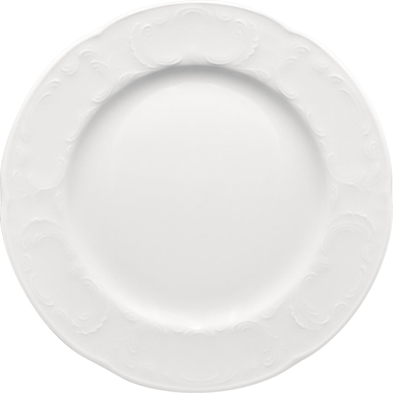 White Flat Plate With Rim 12