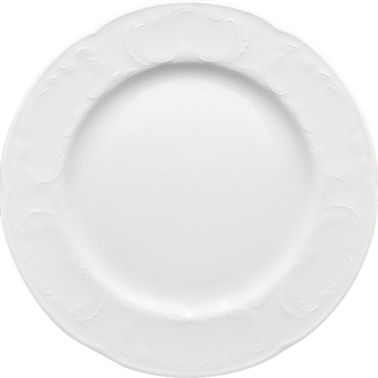 White Flat Plate With Rim 12" dia. x 1" Mozart by Bauscher