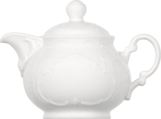 White Teapot 6.1" dia. x 4.6" 11.8 oz Mozart by Bauscher