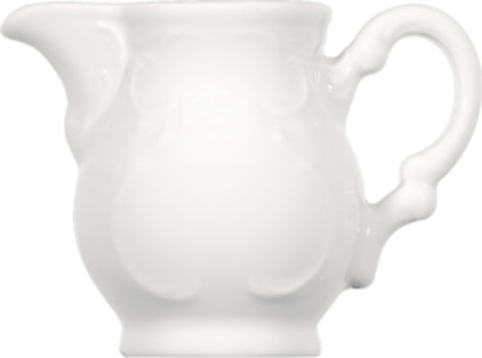 White Creamer With Handle 3.8" dia. x 3" 3.4 oz Mozart by Bauscher