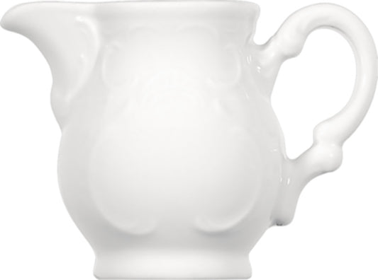 White Creamer 5" dia. x 4.5" 10.1 oz Mozart by Bauscher