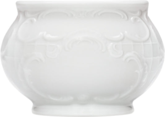 White Jam Box Bottom 4" dia. x 2.7" 8.5 oz Mozart by Bauscher