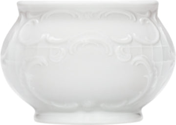 White Jam Box Bottom 4" dia. x 2.7" 8.5 oz Mozart by Bauscher