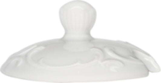 White Jam Box Cover 2.8" dia. x 1.3" 8.5 oz Mozart by Bauscher