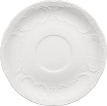 White Demitasse Saucer 4.4" dia. x 0.7" Mozart by Bauscher