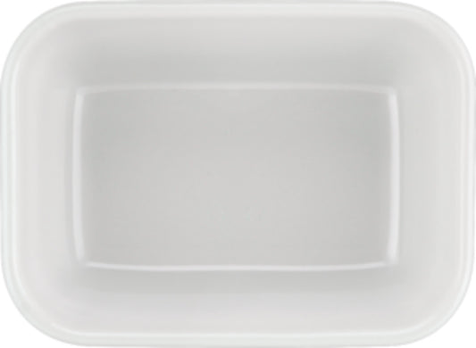 White Rectangular Dish Airflow & PN 1/4 4.3" x 3.2" x 1.8" 6.8 oz Airflow & PN by Bauscher