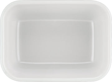 White Rectangular Dish Airflow & PN 1/4 4.3" x 3.2" x 1.8" 6.8 oz Airflow & PN by Bauscher