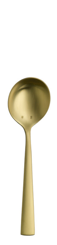 Round Soup Spoon 6.9" PVD Gold Accent PVD Gold Satin by Hepp