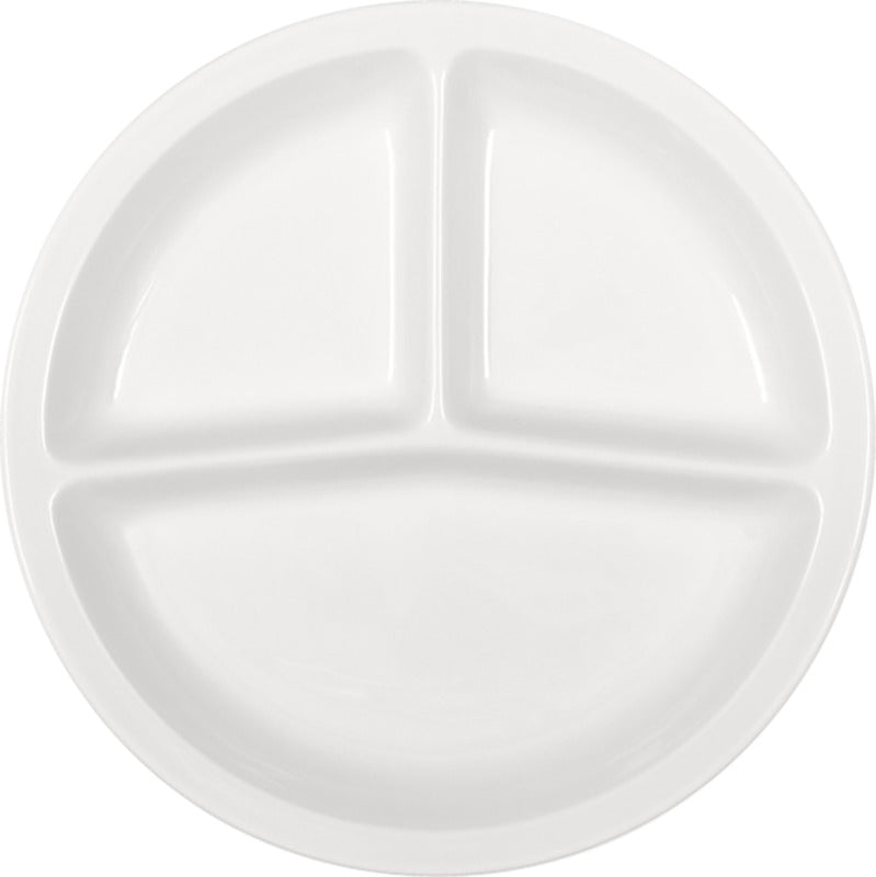 White Round 3-Part Platter 10.1