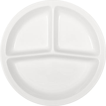 White Round 3-Part Platter 10.1" dia. x 0.7" Bauhaus & B1100 by Bauscher