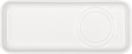 White Set Platter with Two Wells 9.8" x 3.9" Bauhaus & B1100 by Bauscher