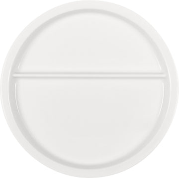 White Two-Part Platter 9" dia. x 0.8" Flat Bottom by Bauscher