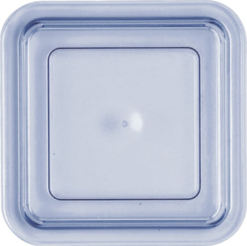 Transparent Blue Flat Lid 4.6" x 4.6" x 0.7" Lids by Bauscher